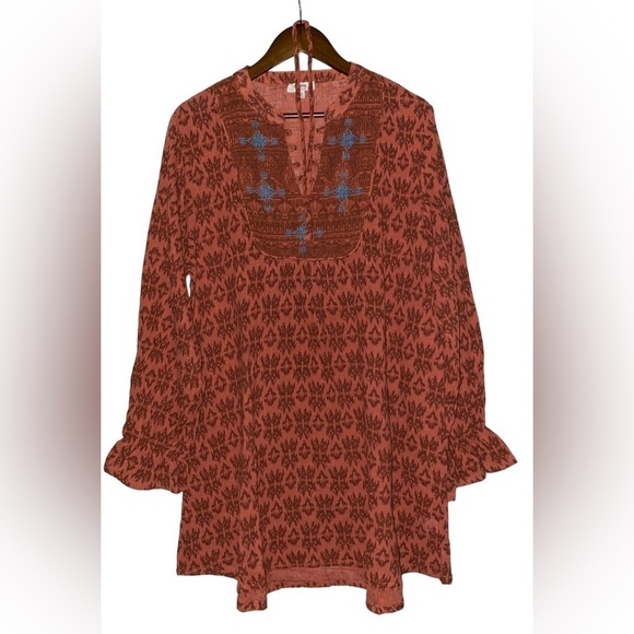 Hayden L.A Babydoll Tunic Blouse Women 1X‎ Boho Coquette Hippie Flowy - Picture 1 of 7